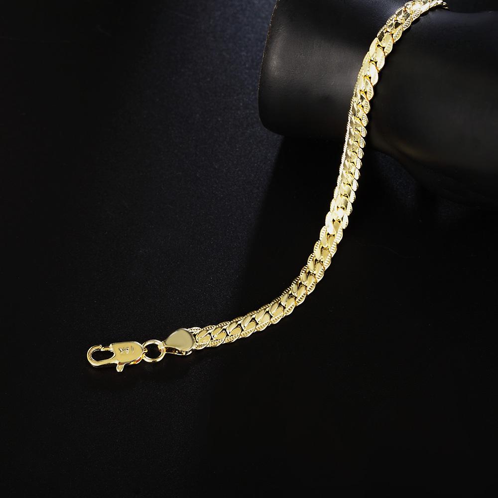 925 Sterling Silver 18k Gold Side Chain Bracelet