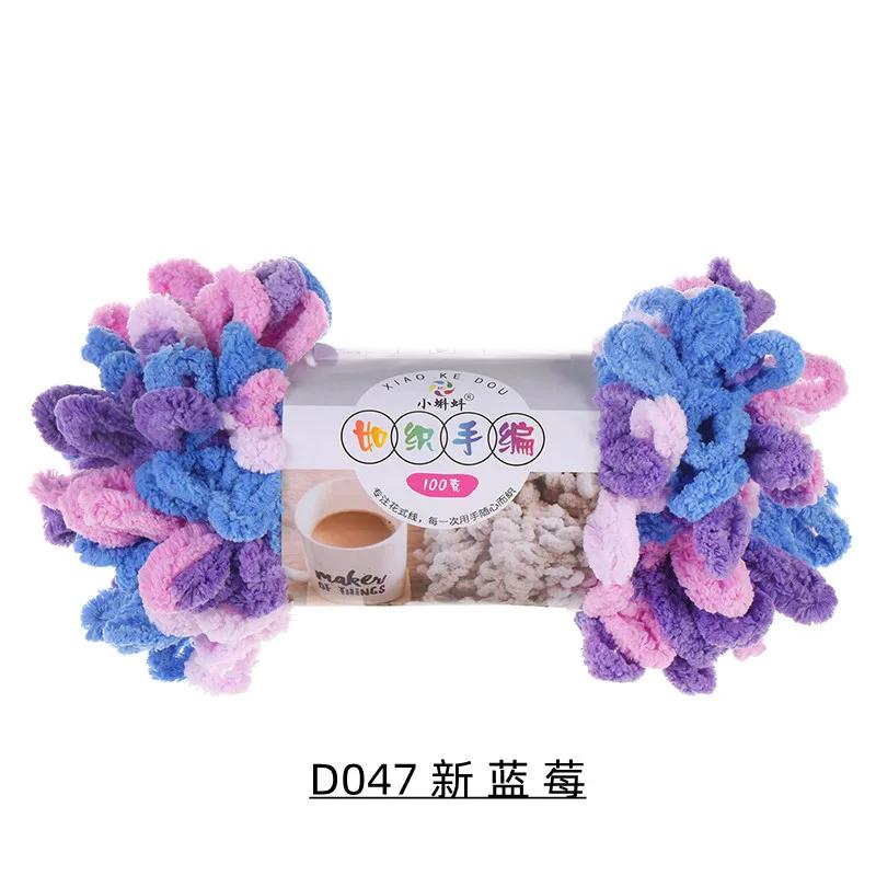 5 Stück 100g/Rolle Flauschiges Fingerloop-Garn Ohne Nadeln Polyester Dickes Riesen-Chenille-Garn für Handgestrickte Decken Schals