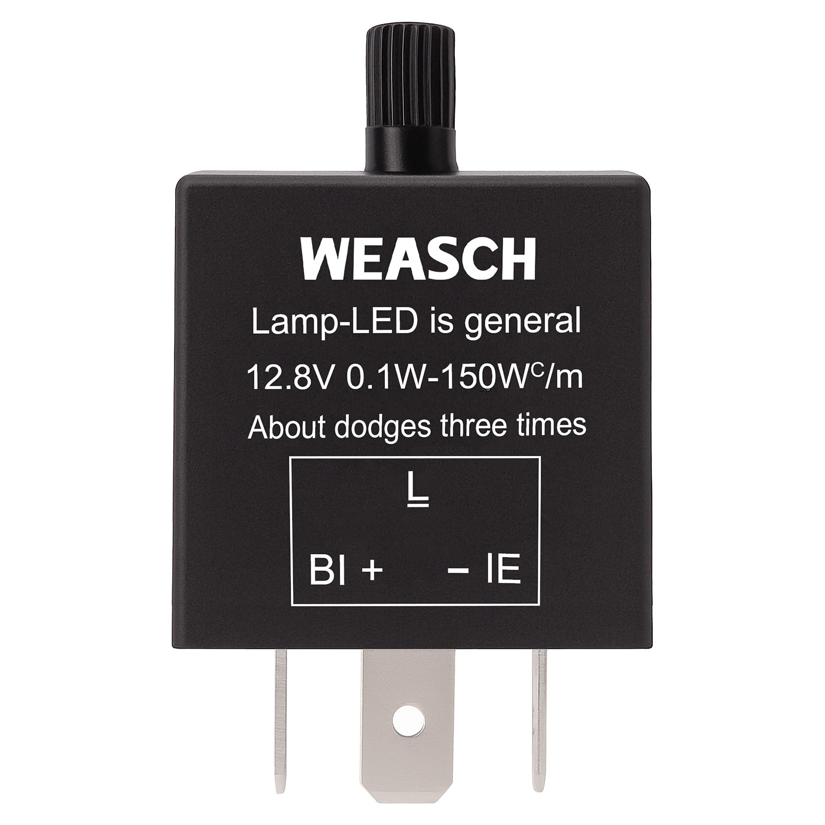 

Weasch LED Flasher Relay, CF-13KT, 3 Pin, 0.1W-150W c/m, Universal Electronic Adjustable Frequency Turn Signal Light Blinker Flasher Relay