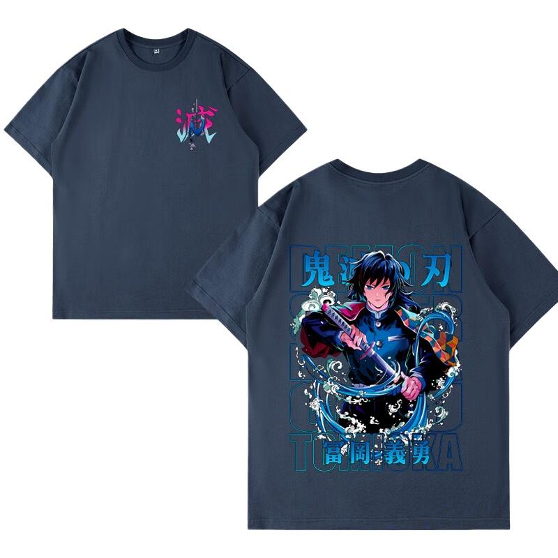 Demon Slayer Anime Printing Oversized Cotton Tshirt Men and Women Comfortable Fashion Street Y2K  Summer Trend Harajuku Tshirt
