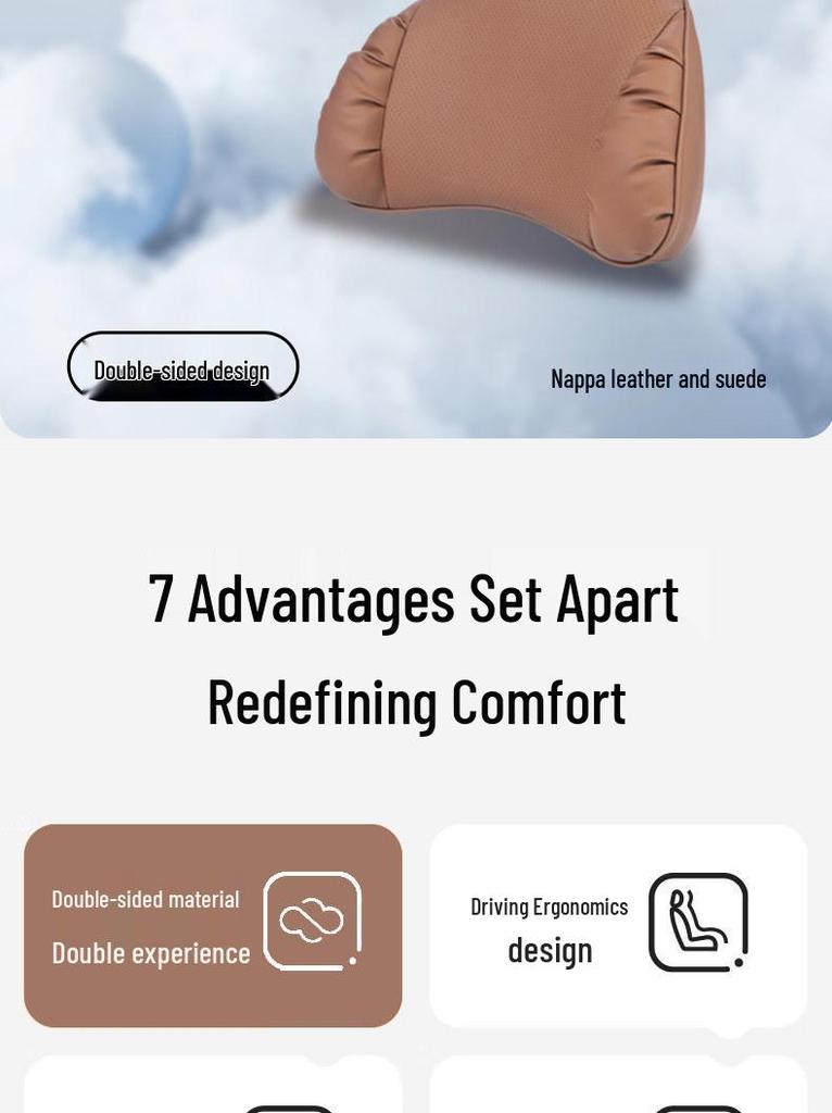 Mercedes-Benz & BMW Dual-Use Car Neck & Lumbar Support Pillow Set
