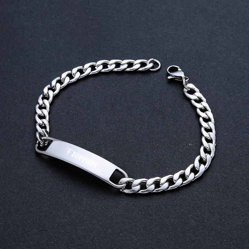 Fashion Men's Chain Bracelet Stainless Steel Adjustable Bangle For Ferrari Roma F80 296 GTB GTS SF90 Stradale Spider Spyde JQ5