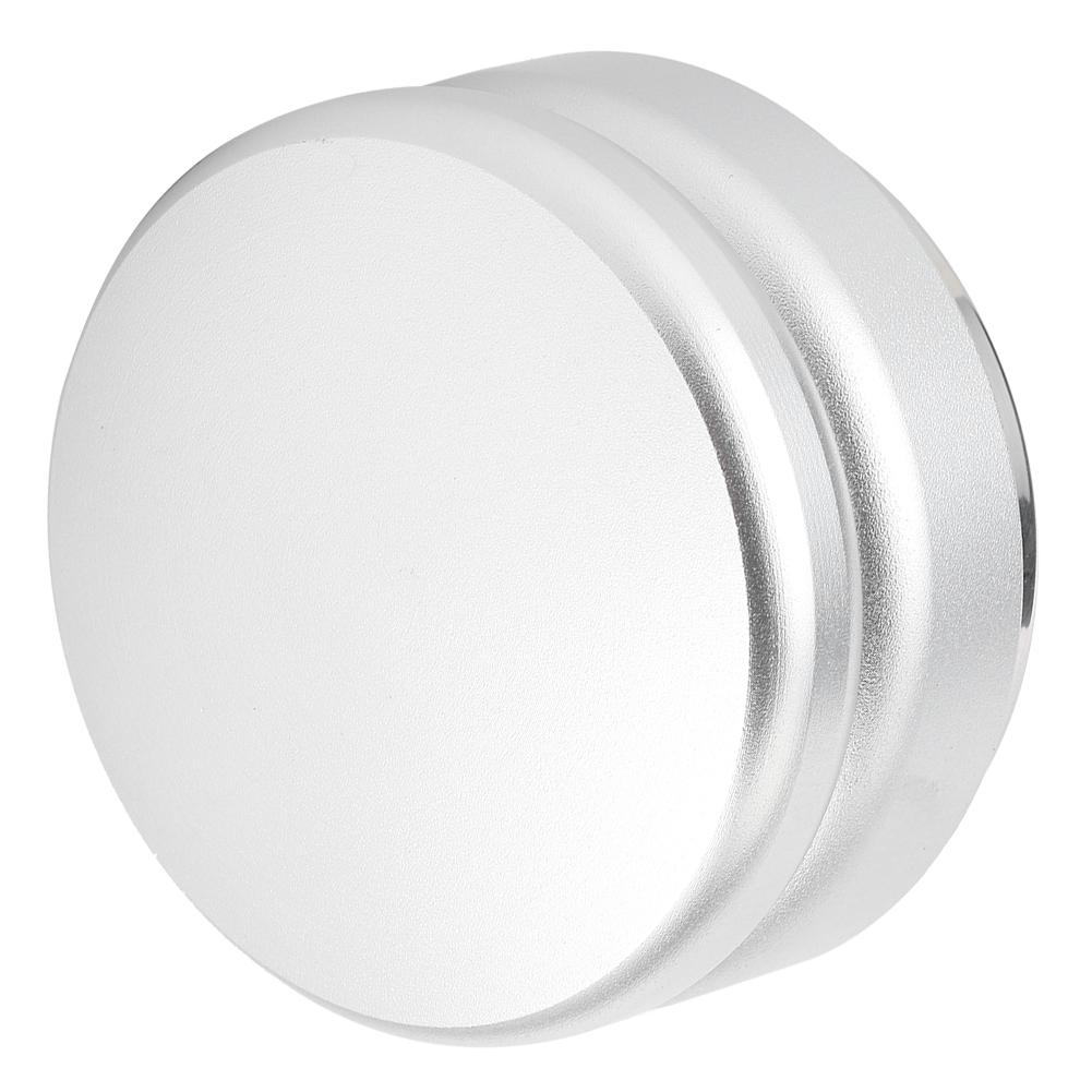 Verstellbarer Kaffeetamper aus Edelstahl Flache Basis Kaffeepulververteiler Nivellierwerkzeug für Zuhause Büro Silber