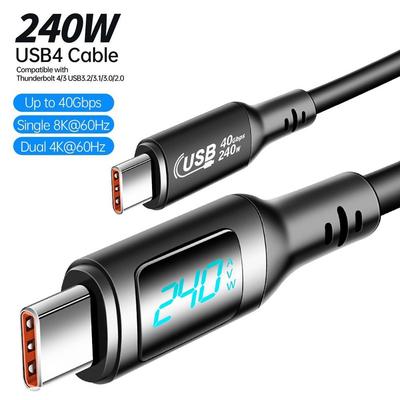 40Gbps Power Meter Digital Display Type-C Line Fashion USB-C Charging Cable  Laptop