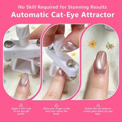 Powerful Automatic Cat'S Eye Magnet Rotatable Whipping Top Design Wide Light Glass Bead Nail Art Magnetic For Gel Nail Polish