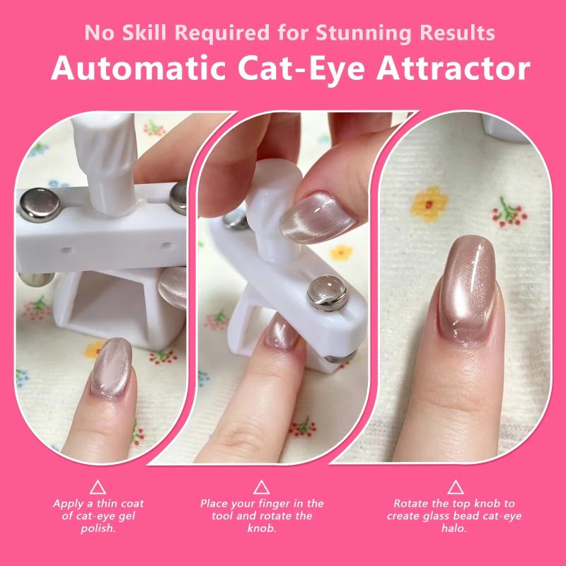 Výkonný automatický kočičí oko magnetický otočný design bzučáku široké světlo skleněná korálková nail art magnetický pro gelový lak na nehty