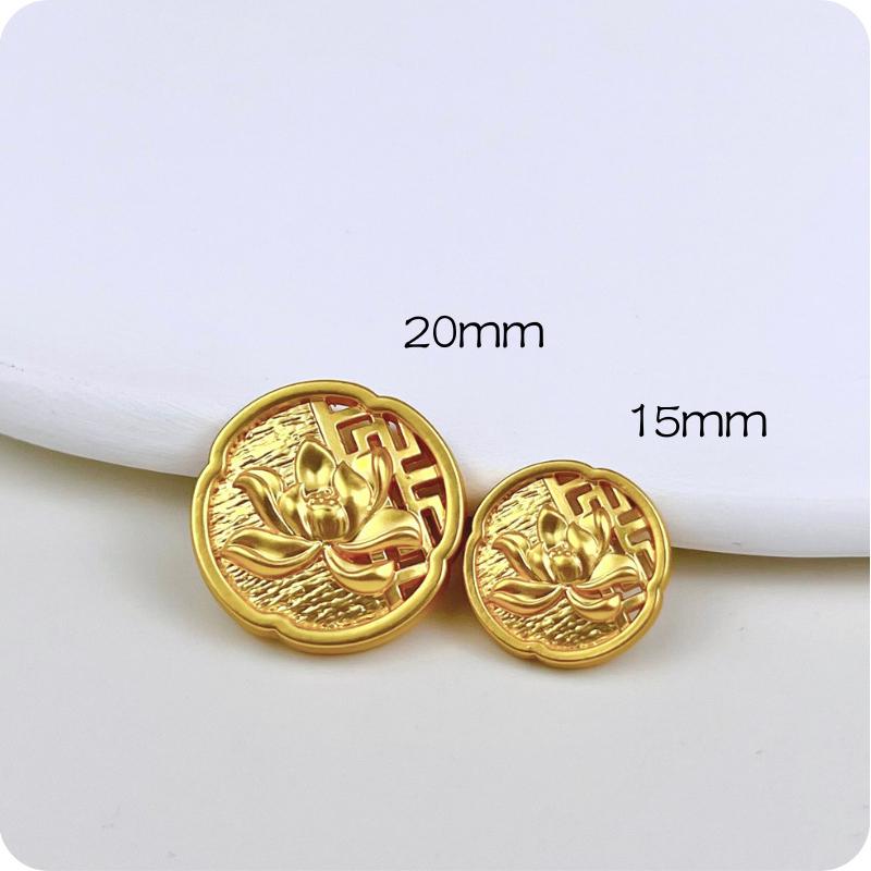 10pcs Metal Button Clothing Bag DIY Craft High-Grade Hollow Out Decorative Engrave Lotus Chinese Style Buttons Accessories