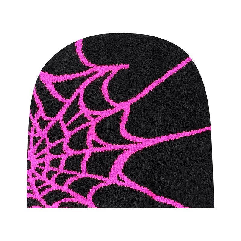 

Y2K Gothic Spider Pattern Wool Acrylic Knitted Hat Women Beanie Winter Warm Beanies Grunge Hip Hop Casual Skullies Outdoor Cap