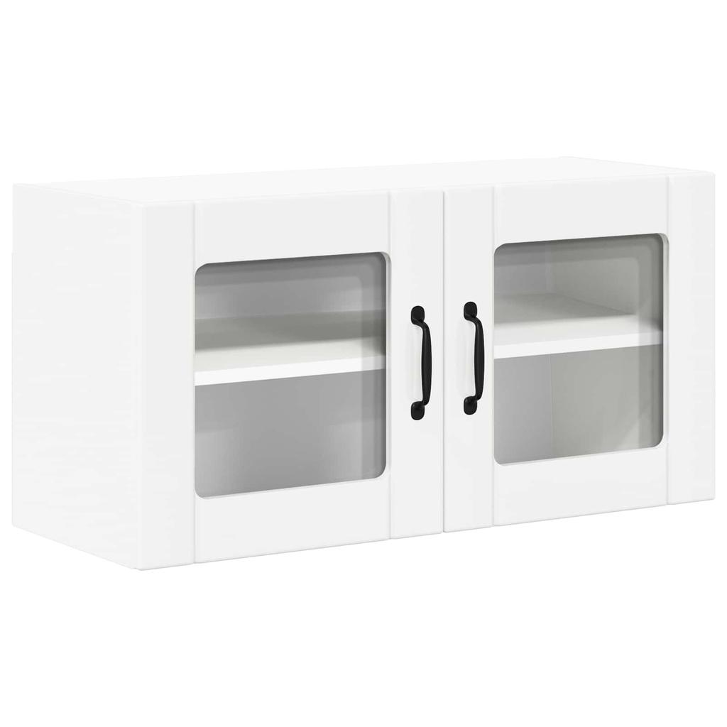 Wall Mounted Glass Cabinet LUCCA White 80 X 31 X 40 Cm Particleboard