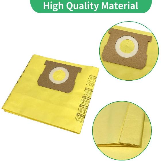 5 Pack 91964 Type D Vacuum Filter Bags Compatible with Shop-Vac 4 Gallon Vacuum, Replacement 9196400 9196433 High Efficiency Dust Collection Bag