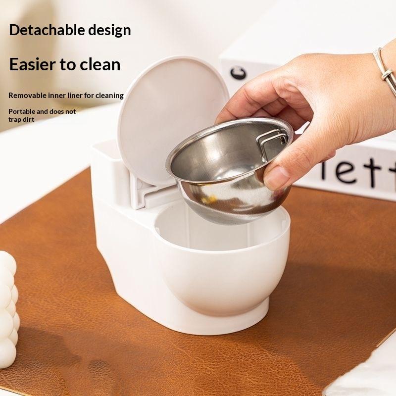 Distributeur d'eau pour animaux de compagnie Simulation amusante de cuvette de toilettes Distributeur d'eau Bol pour chat et chien Acier inoxydable amovible Bol d'eau pour animaux de compagnie Chat Chien