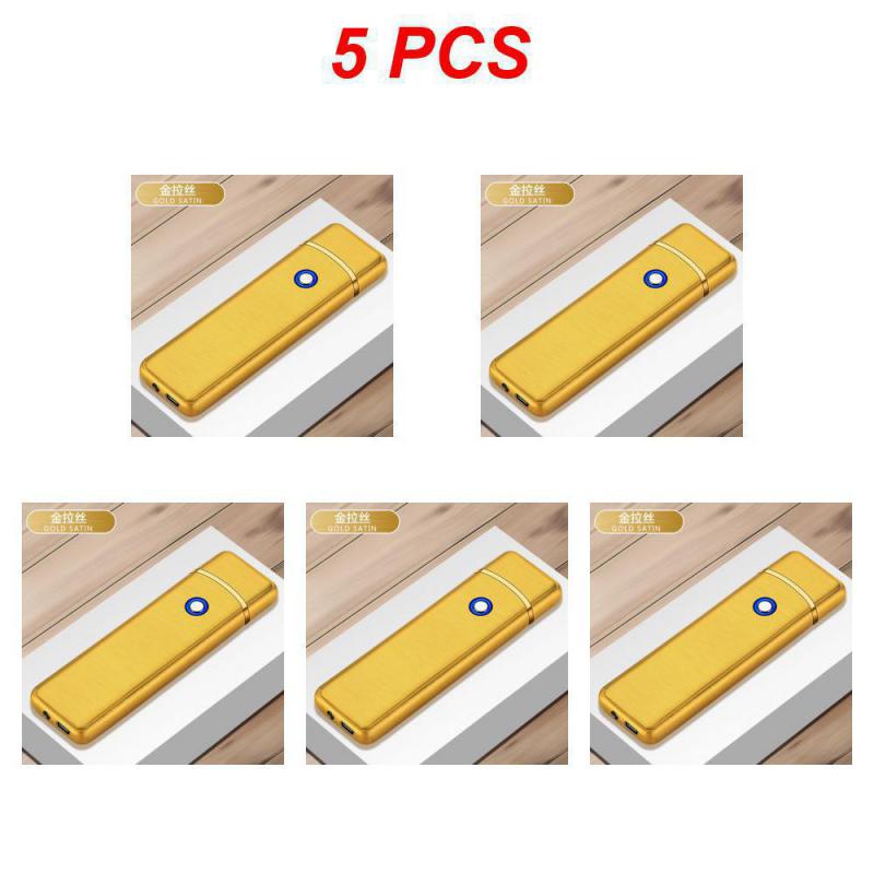New Metal USB Rechargeable Windproof Lighter Lighter Gas Electric Butane Rechargeable Pipe Cigar Lighter Accessories