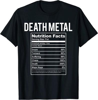 Funny Brutal Death Metal Nutrition Facts Concert Unisex T-Shirt