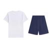 Li-Ning Solid Color Breathable Versatile Short Sleeve T-Shirt And Mid Waist Five Point Shorts Casual Sports Set Unisex Sets AHSUA49-1+AKSU613-2