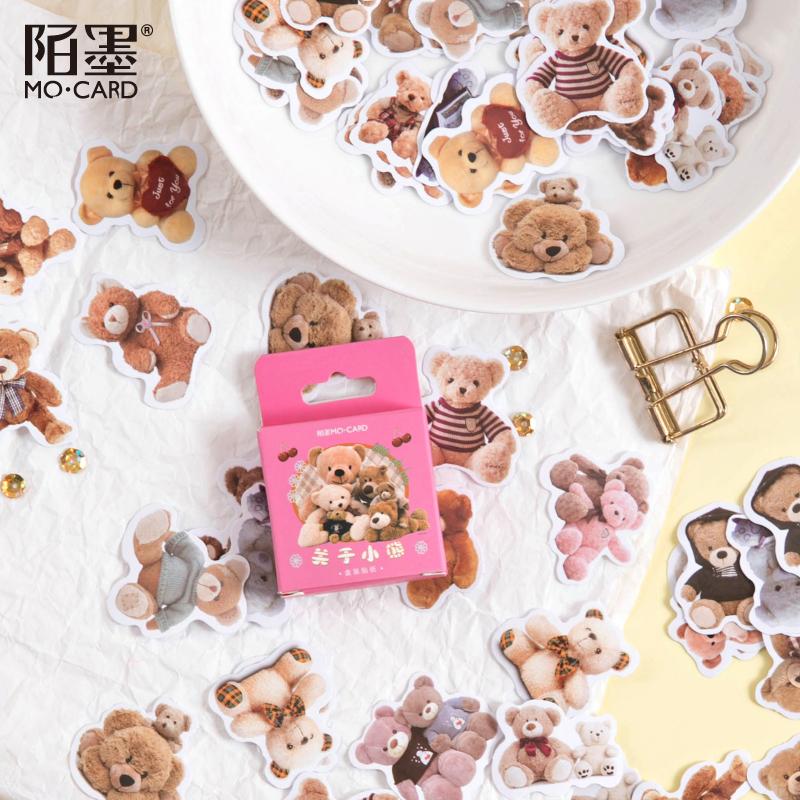 Journamm 46pcs Cute Bear Kawaii Creative Mini Sticker Decoration Diy Ablum Diary Scrapbooking Label Sticker Stationery Supplies