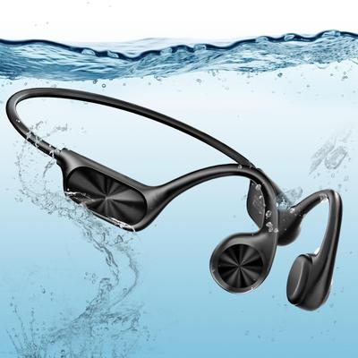 These Bone Conduction Bluetooth Earphones Are Swimming Earphones with IPX8 a MP3 Player for Downloading 32GB of Memory for Up To 8000 Bluetooth