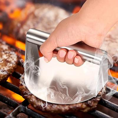 1PC Acciaio Inossidabile Pressa per Carne per Hamburger Rotonda Quadrata Pressa per Carne per Burger Strumento da Cucina Piatto Pressa per Carne