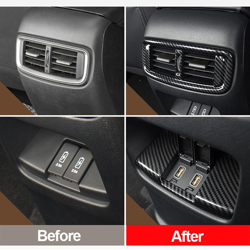 ABS din fibră de carbon mașină cotieră spate aerisire orificiu cadru ornamente pentru Honda crv CR-V 2017 2018 2022 accesorii auto