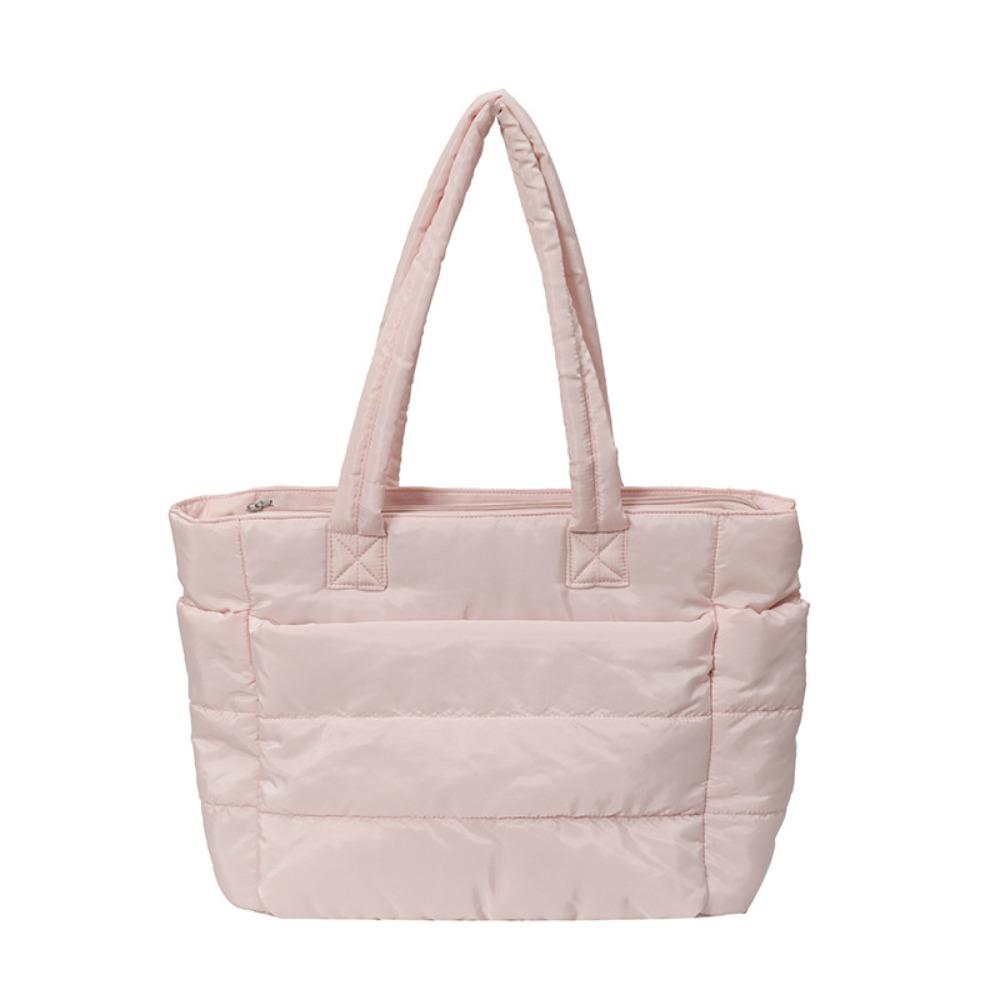 

Large Capacity Tote Bag Multiple Pockets Messenger Shoulder Bag For Travel Work Beach Gym Store розовый