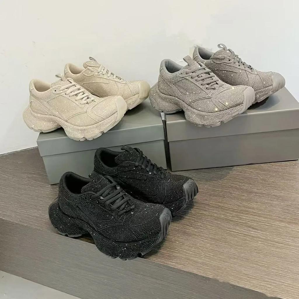 Fashion Luxury Designer Chunky Heel Platform Unisex Shoes All Match Casual Trainers Increase Runway Sport Shoes Large Size Sneakers Male