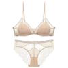 Ultradünnes Push-Up-BH-Set aus französischer Spitze: Kabellos, Mit festen Cups, Sexy Design für einen schlanken Look