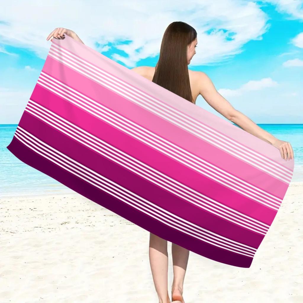 Striped Beach Towel Microfiber Quick-Drying Absorbent Beach Towel Striped Beach Towel