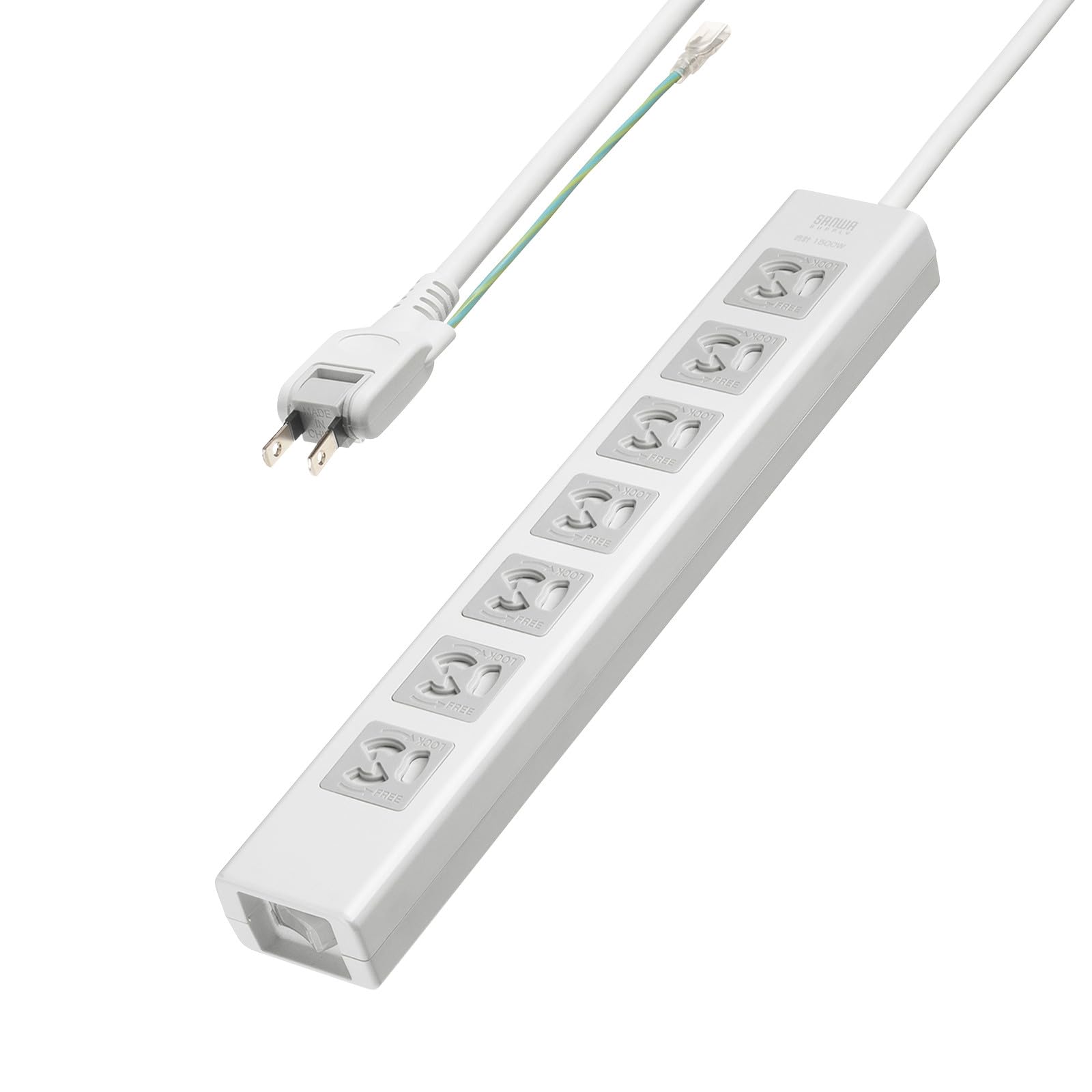 

Sanwa Supply Anti-Pull Shutter Tap (3-Pin, 7 Outlets, 5m) TAP-F37SH-5ZS