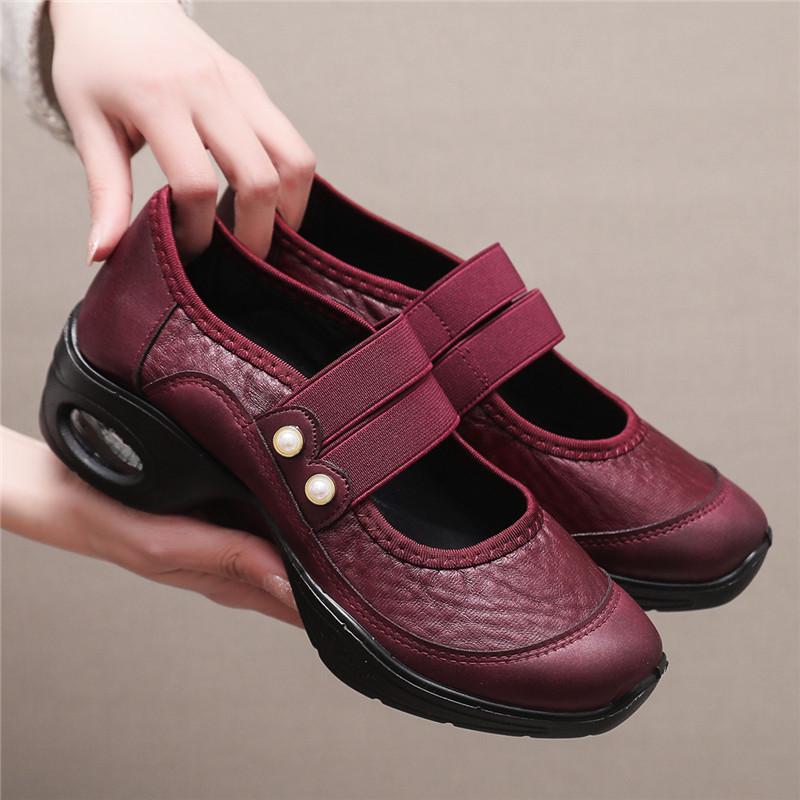 Dance Comfortable Air Cushion Walking Shoes New Style 2025 Spring Mom Pumps for Squafor Elderly Women