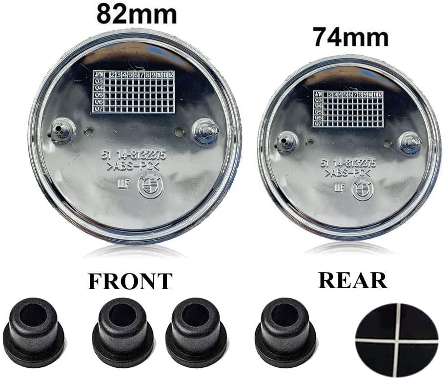 2 STK Frontpanser og bagasjerom bak (82 mm og 74 mm) Merke Emblem 51148132375