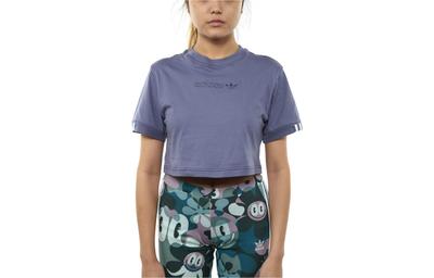 T Shirts Women's Purple Crew Neck Moderate Straight Fit DU2350-RAWIND