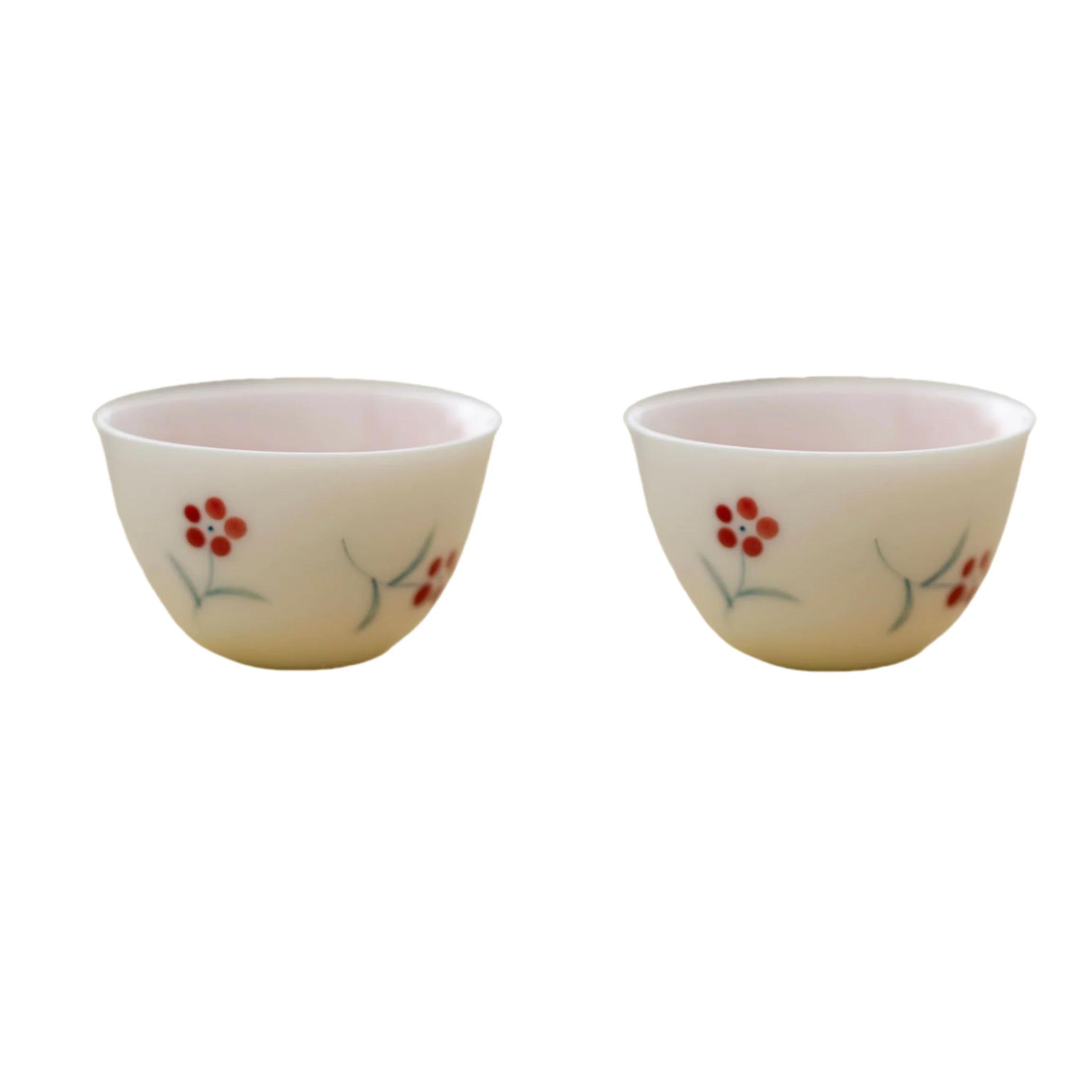 

90ml Hand Painted Rabbit Gaiwan Set For Tea Chinese Small Tureen Pink Tea Bowl Kung Fu Tea Chawan Tea Cups Lily Deng s Store 90ml