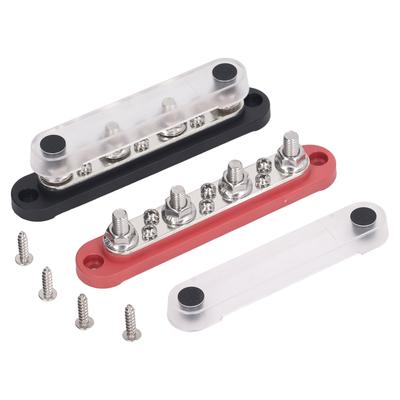 Toz Kapağı ile 150A 10 Yollu Bara Terminal Bloğu, Araba Deniz Güneş Sistemi için 6xM8 Vida Saplama Terminal Bloğu 12V‑48V