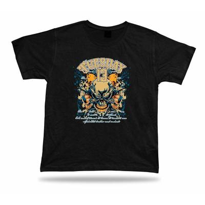 T-shirt Tee Shirt Idée Cadeau Anniversaire Mardi 13 Nombre Chanceux Crâne Maléfique Emblème