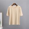 Hirsionsan Basic Cotton T Shirt Women Summer New Loose Solid Tees 19 Colors Casual Loose T Shirt Female Oversized O Neck Female Tops