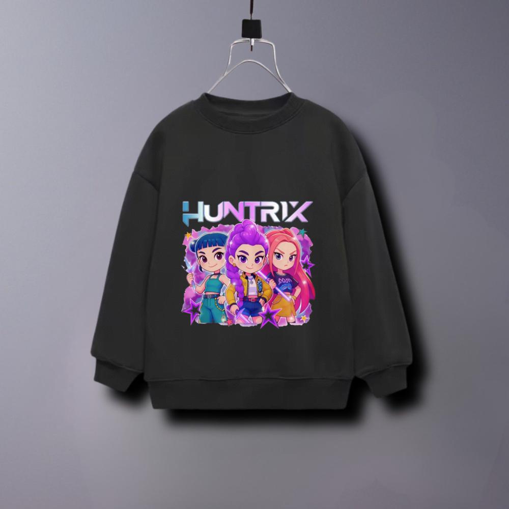 Sweatshirts For Girls Clothing Spring/autumn Fashion Casual Long Sleeved Tops Hoodie Crewneck Pullovers Printed Demon Hunters