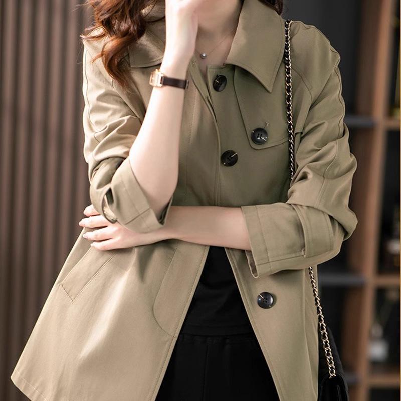 Short trench coat textured coat spring fashion high sense spring and autumn women's clothing autumn women's