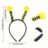 Bee Headbands with Antennae and Antennae Headwear, Plastic, Hand Wash Only, No Feathers, for Bee Themed Party Decorations, Universal Holiday Use