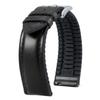 BINLUN Leather Watch Strap, Quick Release, Oil Wax Leather with Silicone Interior, Breathable, Replacement Strap, Unisex, 18mm (Black/Silver Buckle)