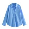 Women Fashion Spring Cotton Oxford Long Sleeve Single-breasted Lapel Blouse Street Clothing Shirt Chic Ladies Tops Mujer