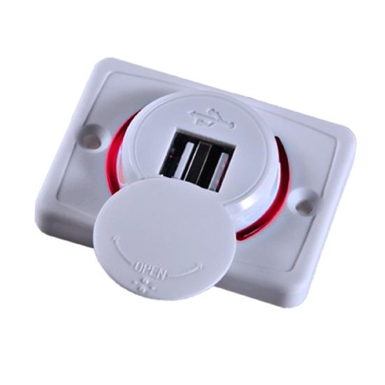 Dual USB Car Charger Socket 3.1A Power Outlet Dual Port Quick Car Charger Adapter with LED Indicator 12V-24V Fast Charging Station for Phones Tablets