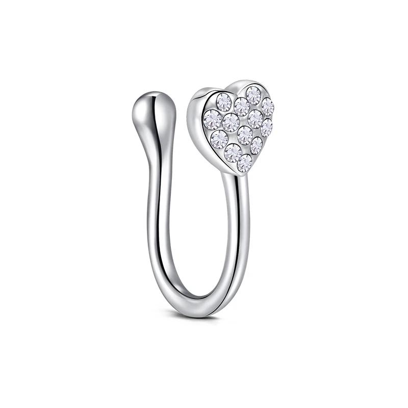 1Pcs Stainless Steel Nose Ring Hoop C Shape Septum Rings Non Piercing Ear Clip Earring Fake Nose RingsWomen Piercing Jewelry