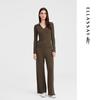 ELLASSAY Women's Lambswool Waist-Cinching Knit Cardigan