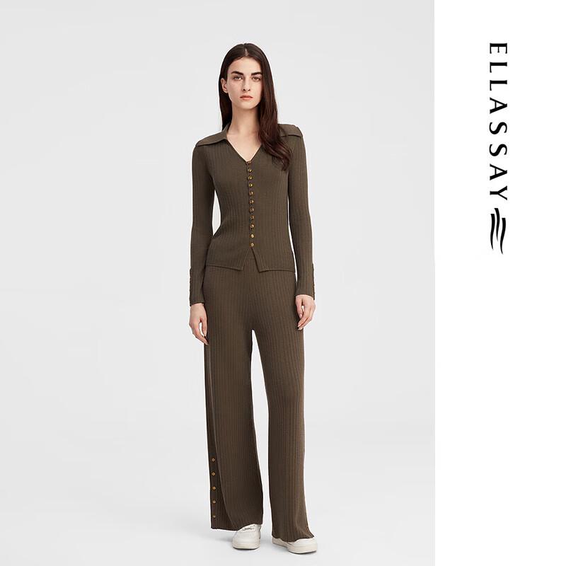 ELLASSAY Women's Lambswool Waist-Cinching Knit Cardigan