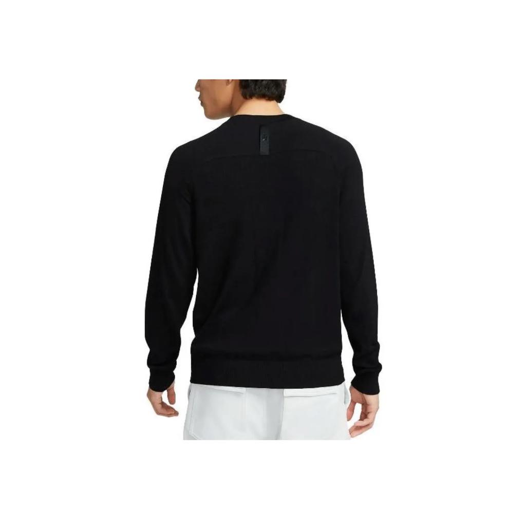 Nike Solid Color Logo Pullover Crew Neck Long Sleeve T-Shirt Men Tops Black DR5292-010