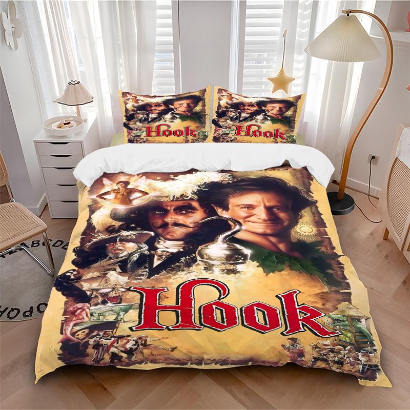 3pcs Hook Movie Poster Duvet Cover Set, 1 Duvet Cover + 2 Pillowcases (No Insert), High-Definition Print, Home & Dorm Set yy251208093