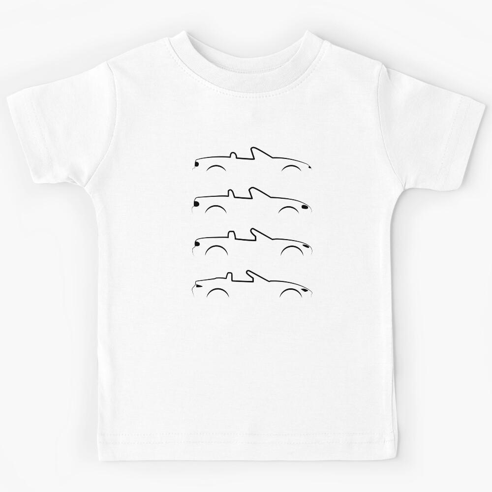 Miata Generations Silhouette Black Kids T-Shirt 140