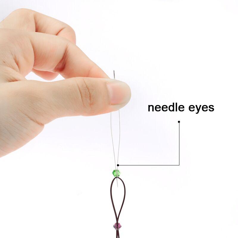 5pcs Big eye beading needles with bottle 5 size for embroidery beading Spring steel beading Curved needles Jewelry Making Tools