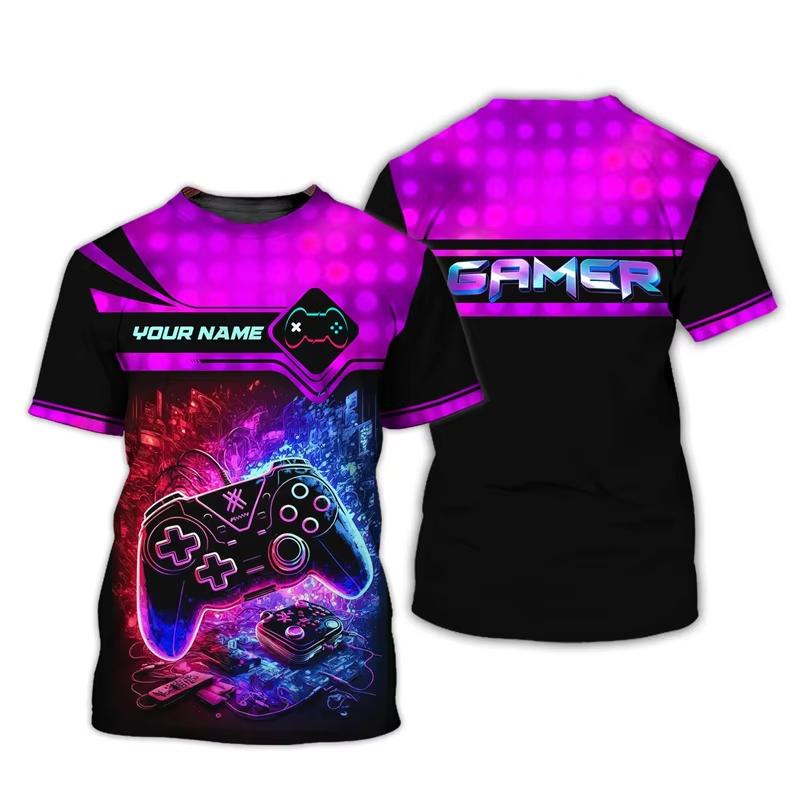 Child Game T Shirt Children Top Shirts Cool Controller Short Sleeve Korean Children's Clothes 2024 Kids Spring Clothes Tops Boys