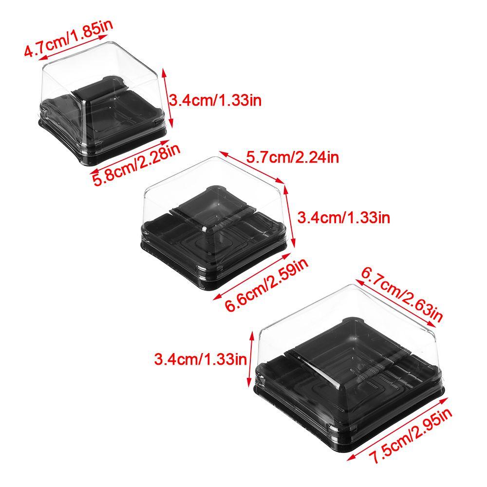 50pcs Plastic Square Moon Cake Boxes Egg-Yolk Puff Container Golden Packing Box Multi Size