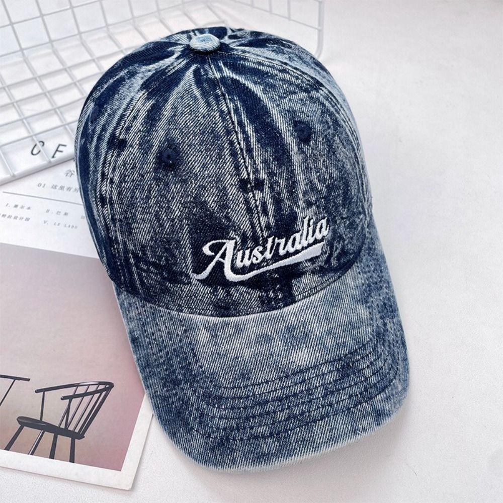 Korean Style Letter Embroidery Peaked Cap Adjustable Casual Duckbill Hat  Streetwear